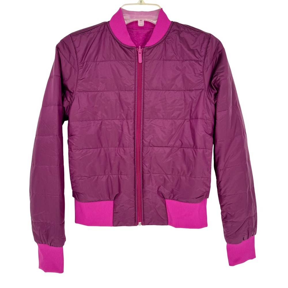 Lululemon Non-Stop Reversible Bomber Jacket‎ Pomegranate Pink Size 4 Athleisure - Picture 6 of 16